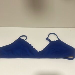 J. Crew Swimsuit top Blue with cut out trim